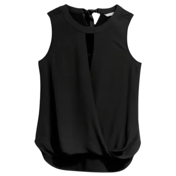 41 Hawthorn Tops - NWT 41 Hawthorn Clearwater Tie Back Neck Sleeveless Surplice Top in Black Sz. M